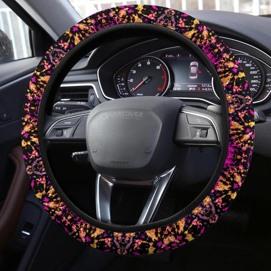 Crumple Tie Dye Steering Wheel Covers Custom Hippie Tie Dye Hippie Car Accessories - Gearcarcover - 2