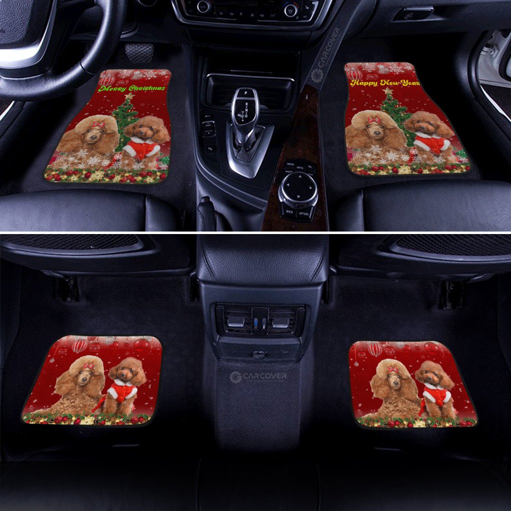 Cute Couple Poodles Car Floor Mats Custom Animal Car Accessories Christmas - Gearcarcover - 3