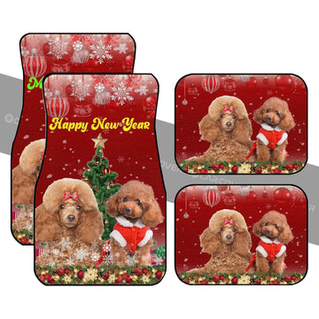 Cute Couple Poodles Car Floor Mats Custom Animal Car Accessories Christmas - Gearcarcover - 1