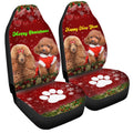 Cute Couple Poodles Car Seat Covers Custom Animal Car Accessories Christmas - Gearcarcover - 3