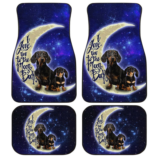 Cute Dachshund Car Floor Mats Custom I Love You To The Moon And Back Galaxy Car Accessories Meaningful - Gearcarcover - 1