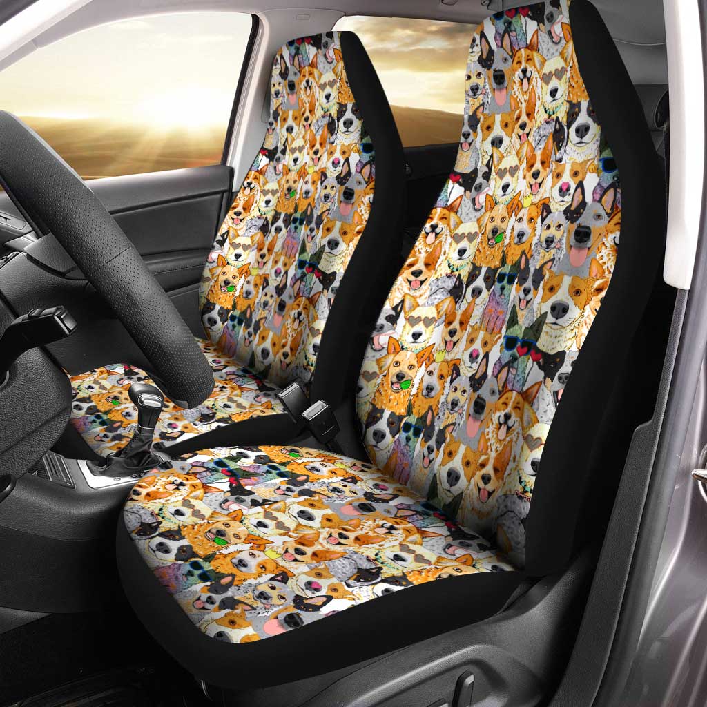 Cute Dog Face Car Seat Covers Custom Pattern Dog Car Accessories - Gearcarcover - 1
