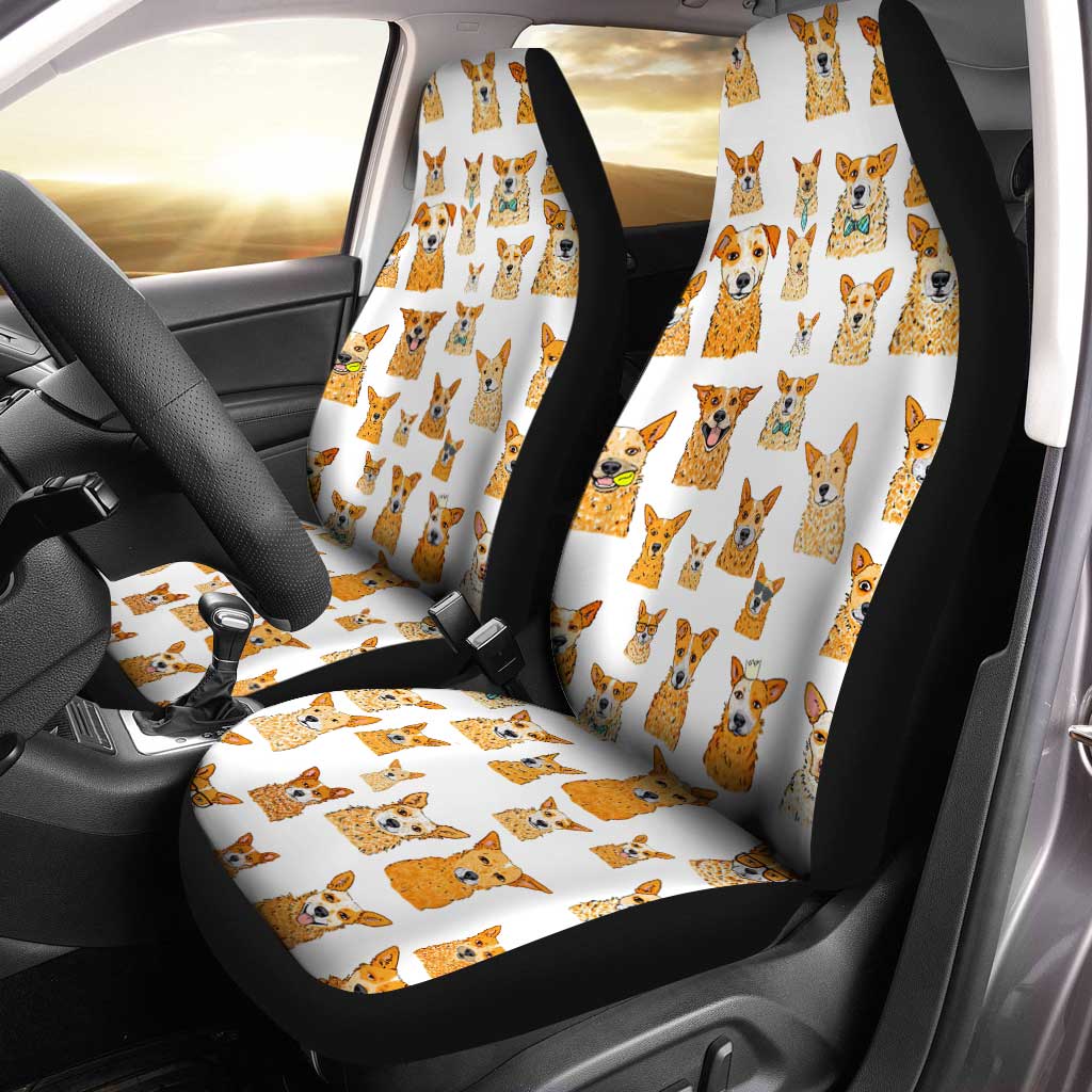 Cute Dog Face Car Seat Covers Custom Pattern Dog Car Interior Accessories - Gearcarcover - 1