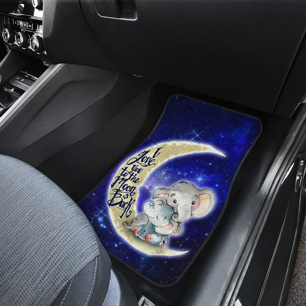 Cute Elephant Car Floor Mats Custom I Love You To The Moon And Back Galaxy Car Accessories - Gearcarcover - 4