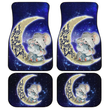 Cute Elephant Car Floor Mats Custom I Love You To The Moon And Back Galaxy Car Accessories - Gearcarcover - 1