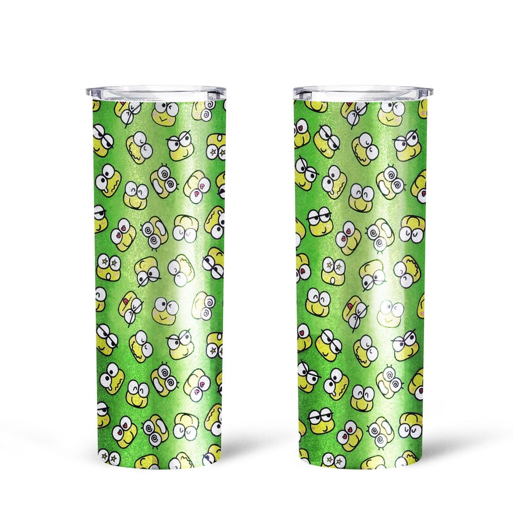 Cute Emotional Face Of Frog Tall Glitter Tumbler - Gearcarcover - 2