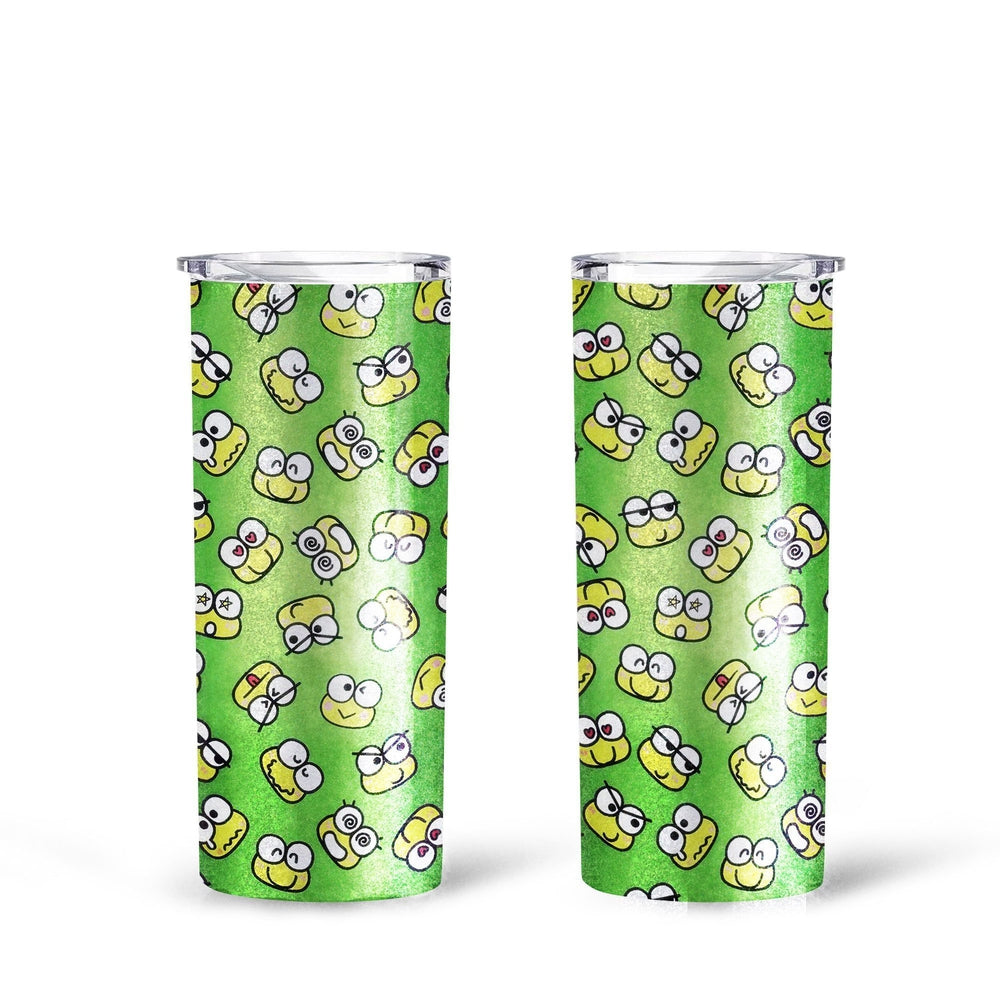 Cute Emotional Face Of Frog Tall Glitter Tumbler - Gearcarcover - 1