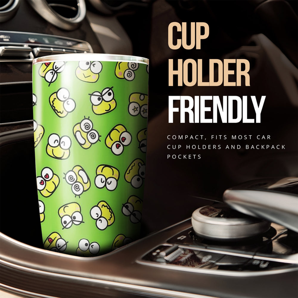 Cute Emotional Face Of Frog Tumbler Stainless Steel - Gearcarcover - 3