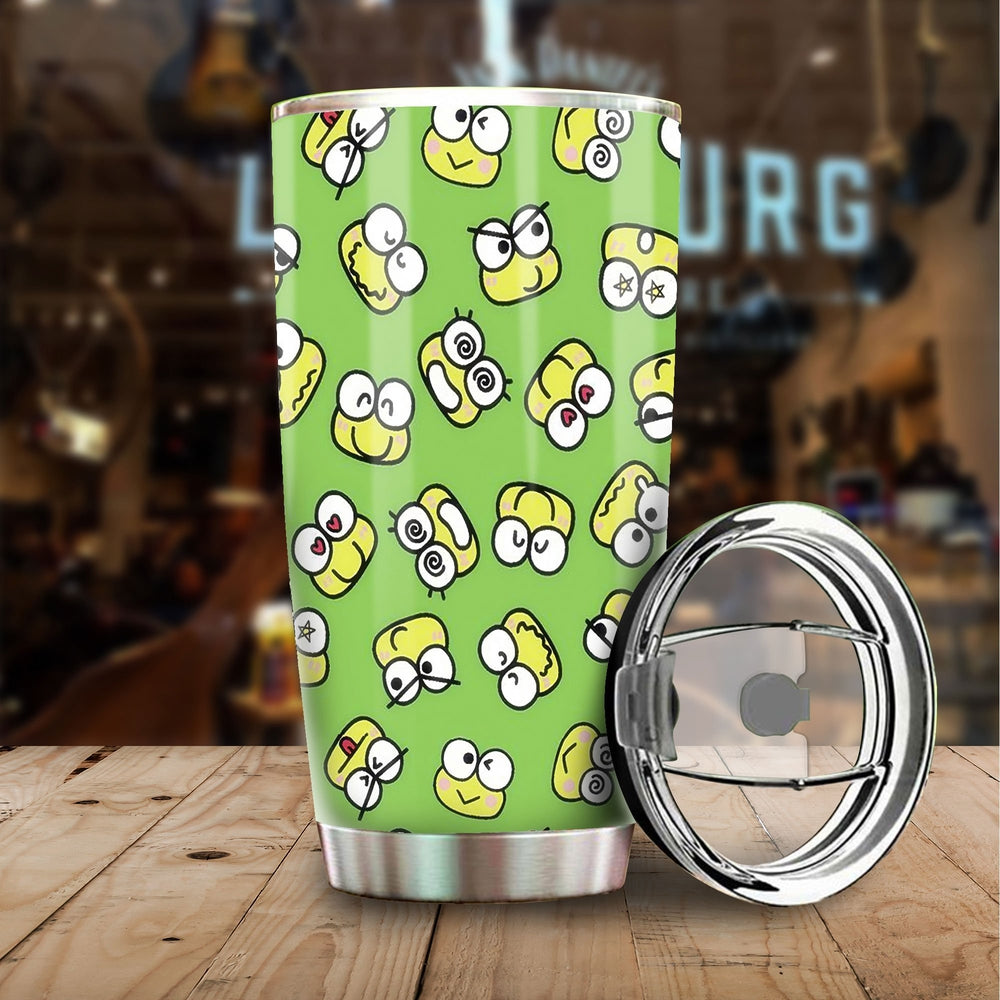 Cute Emotional Face Of Frog Tumbler Stainless Steel - Gearcarcover - 1