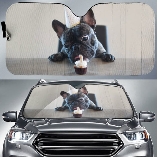 Cute French Bulldog Car Sunshade Custom Frenchie Car Accessories - Gearcarcover - 1