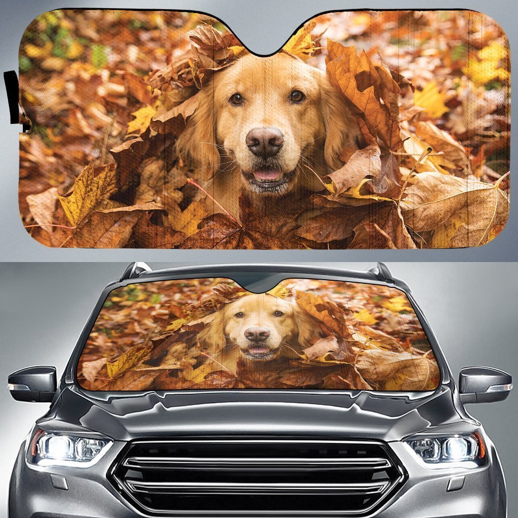Cute Golden Retriever Car Sunshade Custom Car Accessories - Gearcarcover - 1