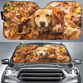 Cute Golden Retriever Car Sunshade Custom Car Accessories - Gearcarcover - 1