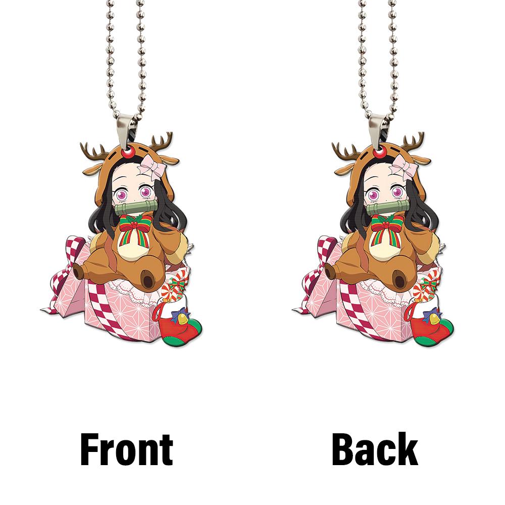 Cute Nezuko Ornament Custom Anime Demon Slayer Car Accessories Christmas Decorations - Gearcarcover - 4