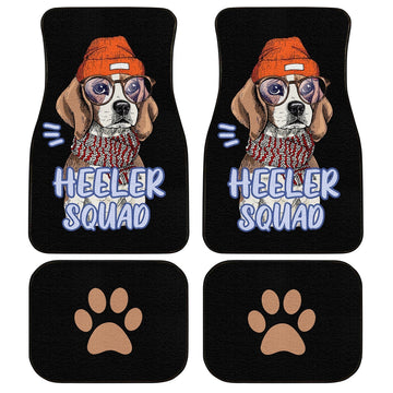 Cute Orange Hat Beagle Car Floor Mats Custom Car Accessories Gift Idea For Beagle Lovers - Gearcarcover - 1