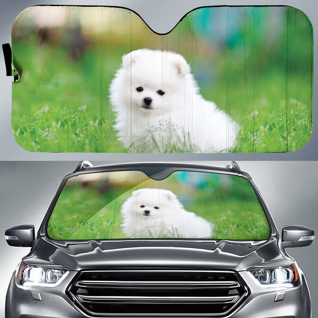 Cute Pomeranian Car Sunshade Custom Car Accessories - Gearcarcover - 1