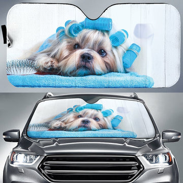 Cute Shih Tzu Car Sunshade Custom Car Accessories - Gearcarcover - 1