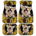 Cute Sunflower Corgi Car Floor Mats Custom Car Accessories Car Accessories For Corgi Onwers - Gearcarcover - 1