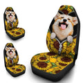 Cute Sunflower Corgi Car Seat Covers Custom Car Accessories For Corgi Onwers - Gearcarcover - 4