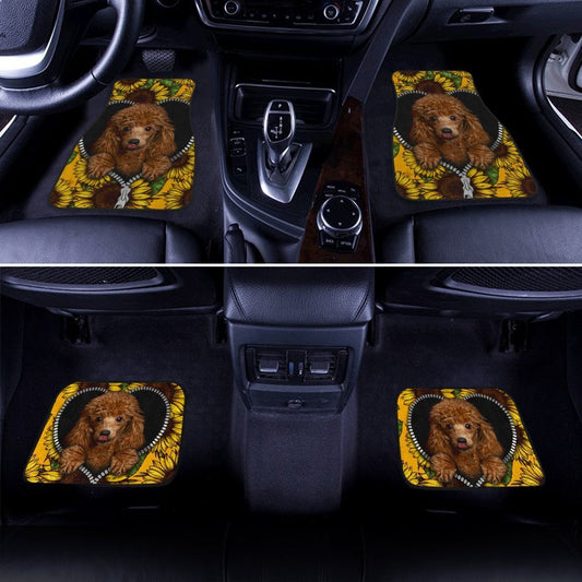 Cute Sunflower Poodle Car Floor Mats Car Accessories For Poodle Owners - Gearcarcover - 2