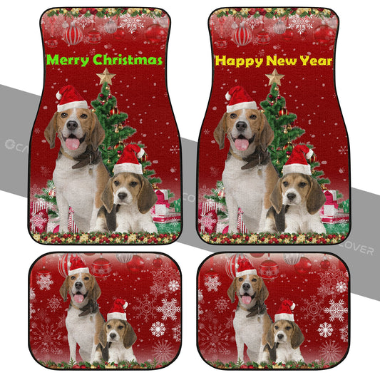 Cute Xmas Beagles Car Floor Mats Custom Car Accessories Christmas Decorations - Gearcarcover - 2
