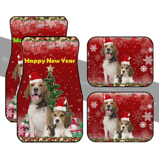 Cute Xmas Beagles Car Floor Mats Custom Car Accessories Christmas Decorations - Gearcarcover - 1