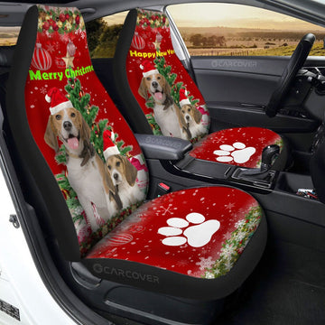 Cute Xmas Beagles Car Seat Covers Custom Car Accessories Christmas Decorations - Gearcarcover - 1