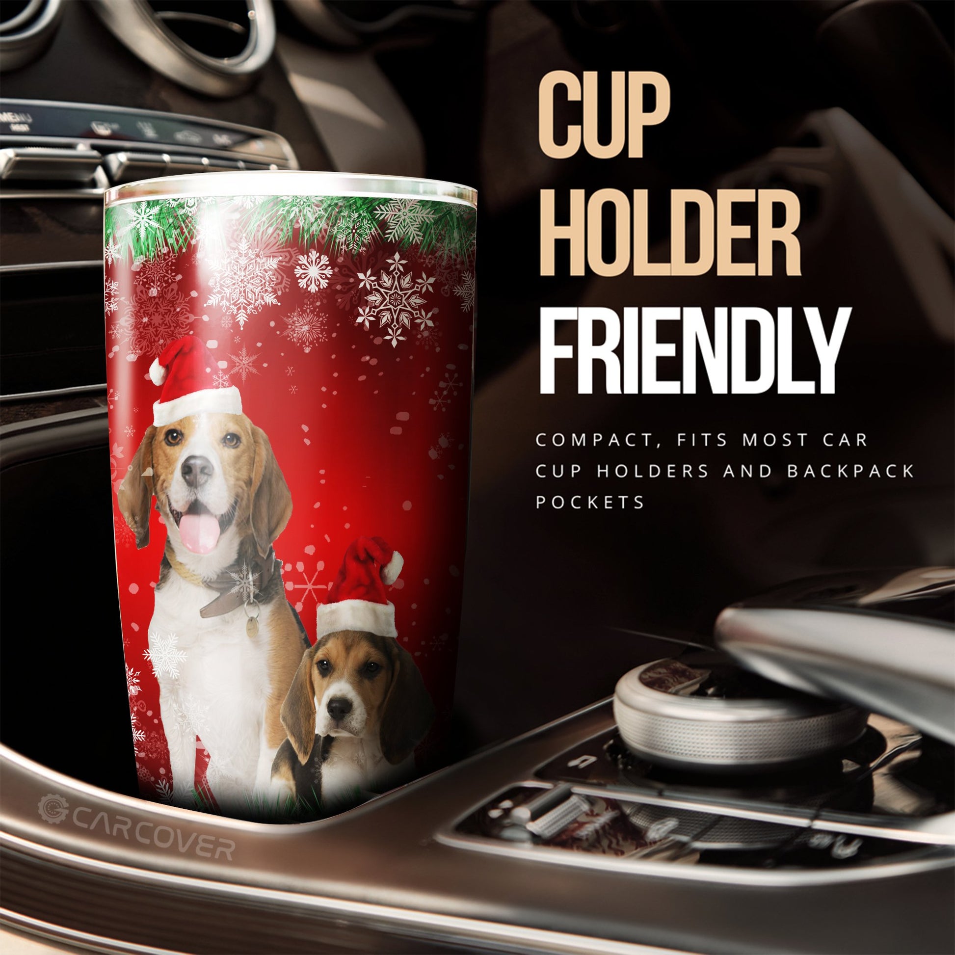 Cute Xmas Beagles Tumbler Cup Custom Car Accessories Christmas Decorations - Gearcarcover - 3