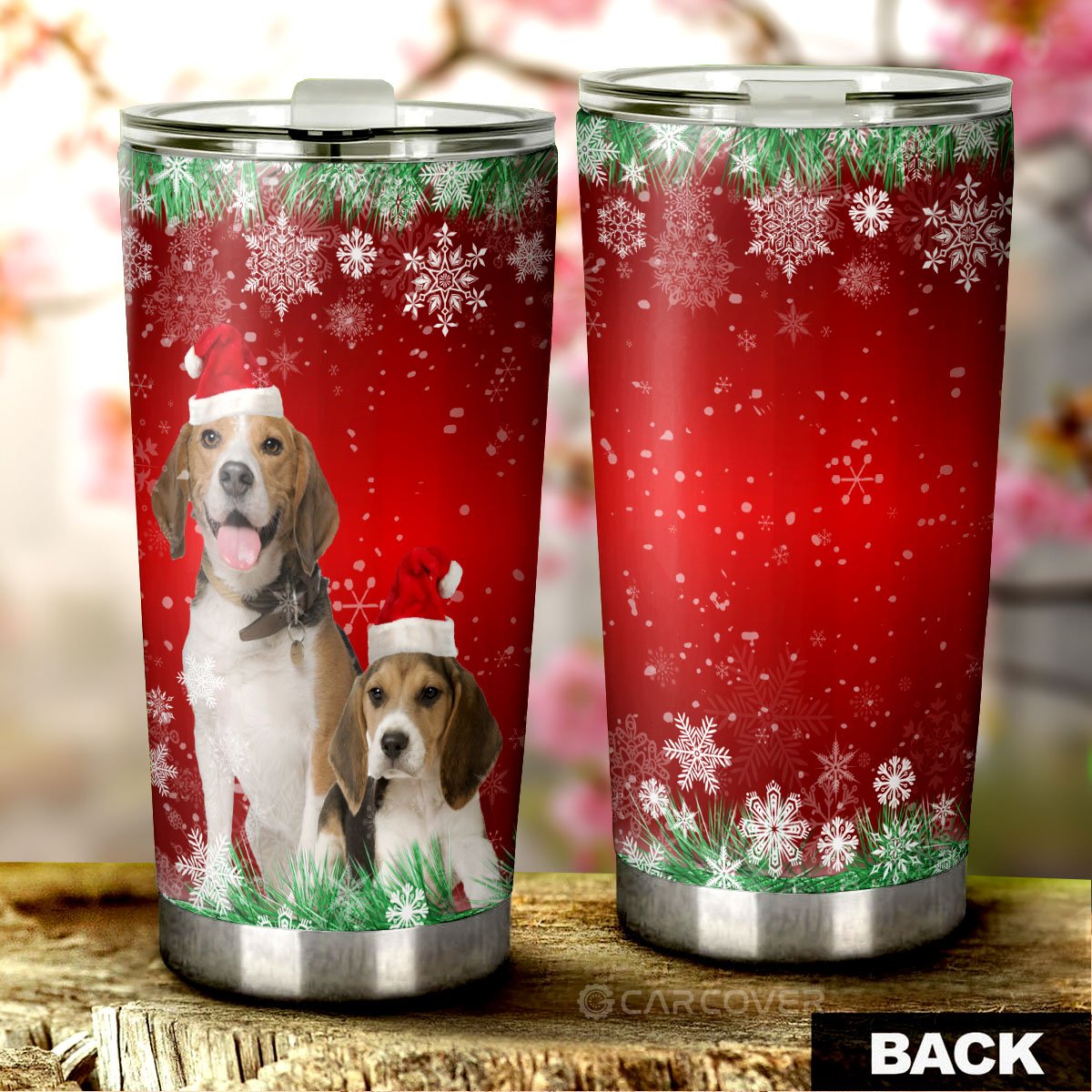 Cute Xmas Beagles Tumbler Cup Custom Car Accessories Christmas Decorations - Gearcarcover - 4