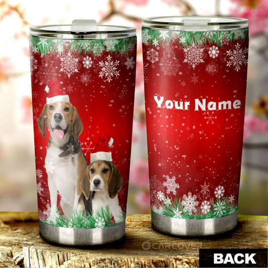 Cute Xmas Beagles Tumbler Cup Custom Car Accessories Christmas Decorations - Gearcarcover - 1