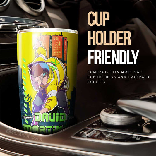 Cyberpunk Edgerunners David Martinez Stainless Steel Tumbler Cup Custom - Gearcarcover - 2