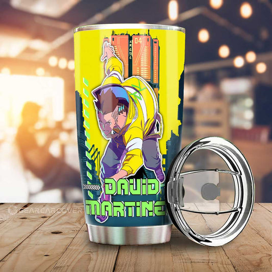 Cyberpunk Edgerunners David Martinez Stainless Steel Tumbler Cup Custom - Gearcarcover - 1