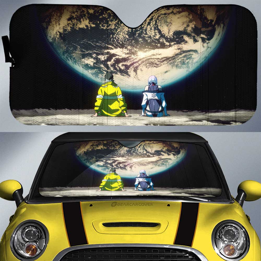 Cyberpunk Edgerunners David and Lucy Car Sunshade Custom On The Moon - Gearcarcover - 1