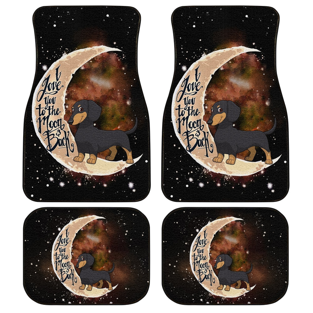 Dachshund Car Floor Mats I Love You To The Moon And Back Gift Idea For Dachshund Owners - Gearcarcover - 1