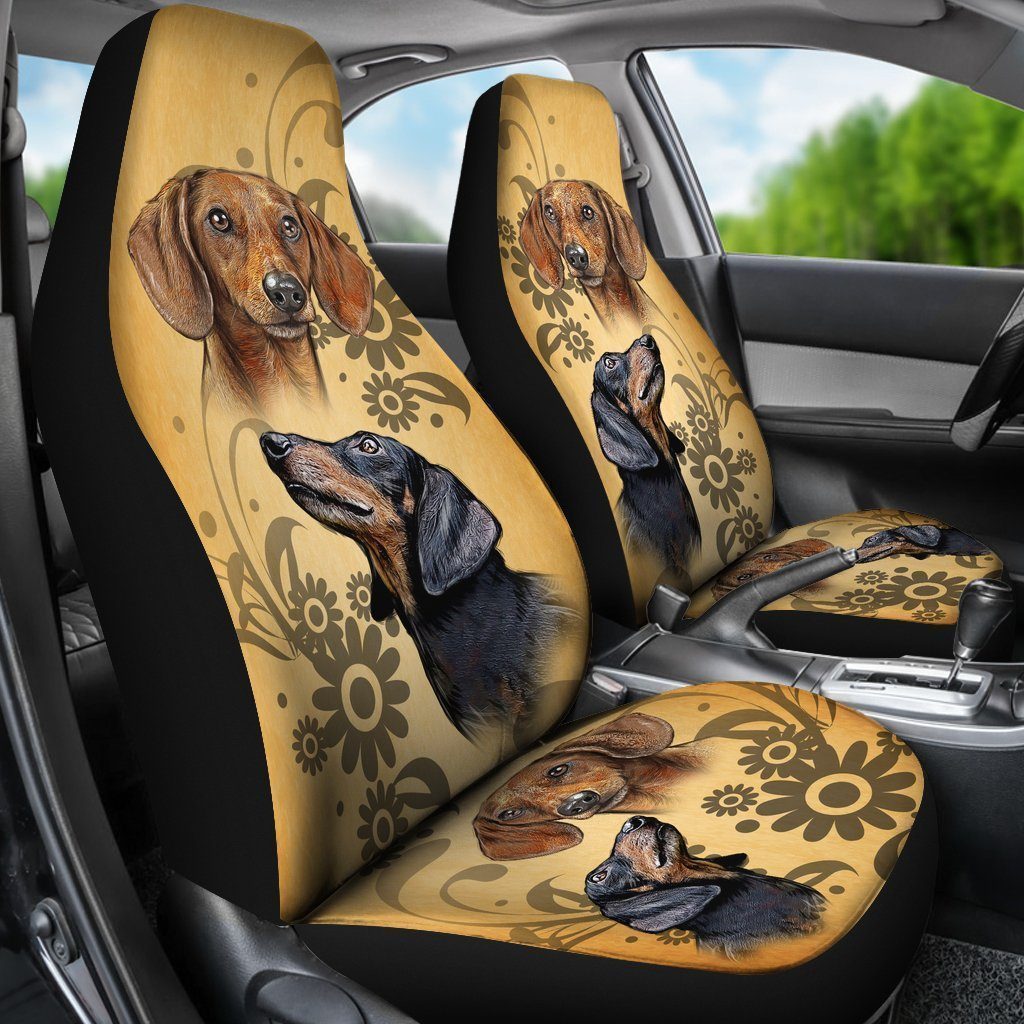 Dachshund Car Seat Covers Custom Vintage Dog Car Interior Accessories - Gearcarcover - 1