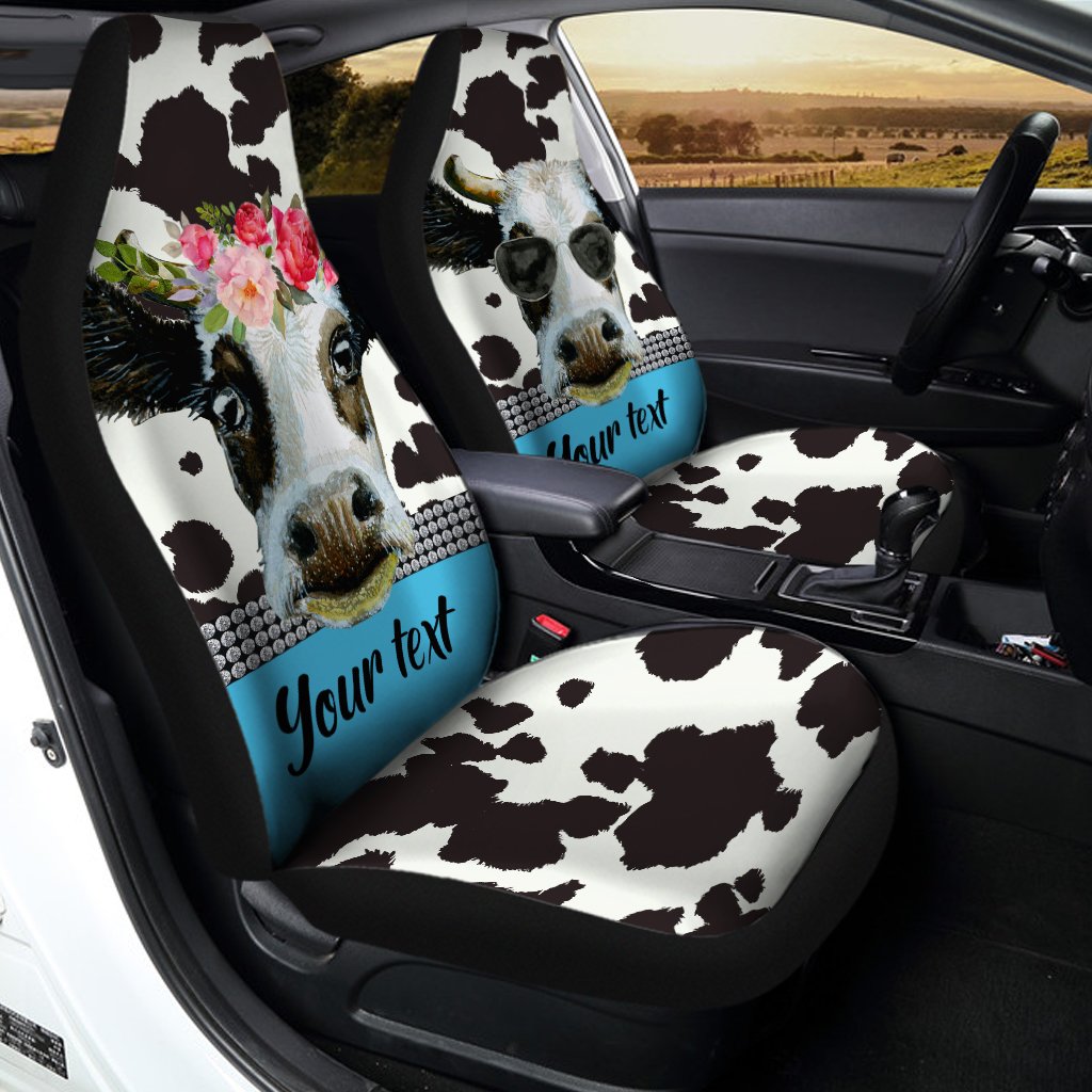 cow print car seat and stroller Dairy Cow Car Seat Covers Personalized Animal Farm Car Accessories