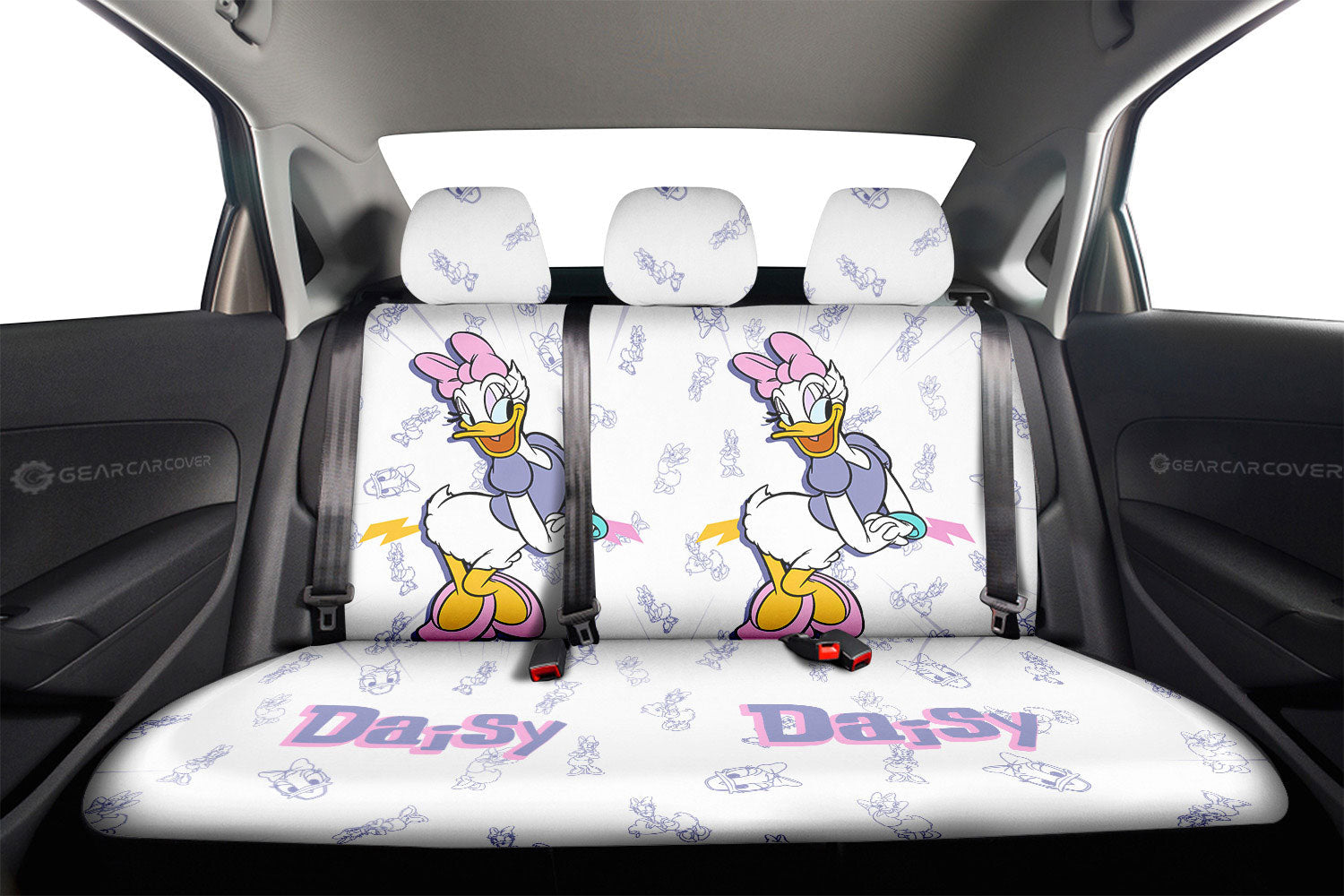 Daisy Car Back Seat Cover Custom Cartoon Car Accessories - Gearcarcover - 2