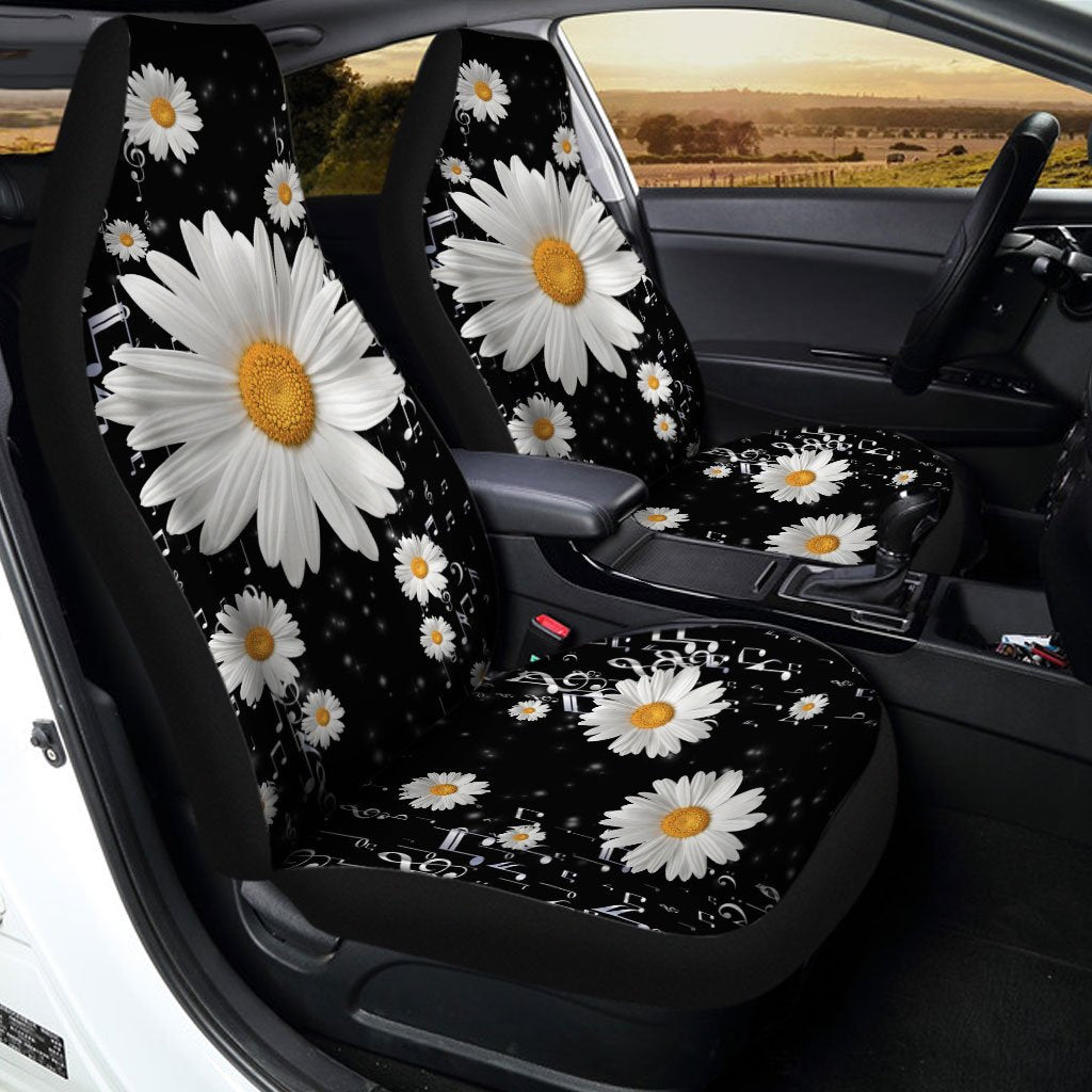 Daisy Car Seat Covers Custom Floral Car Interior Accessories - Gearcarcover - 2