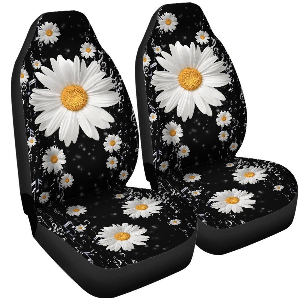 Daisy Car Seat Covers Custom Floral Car Interior Accessories - Gearcarcover - 3