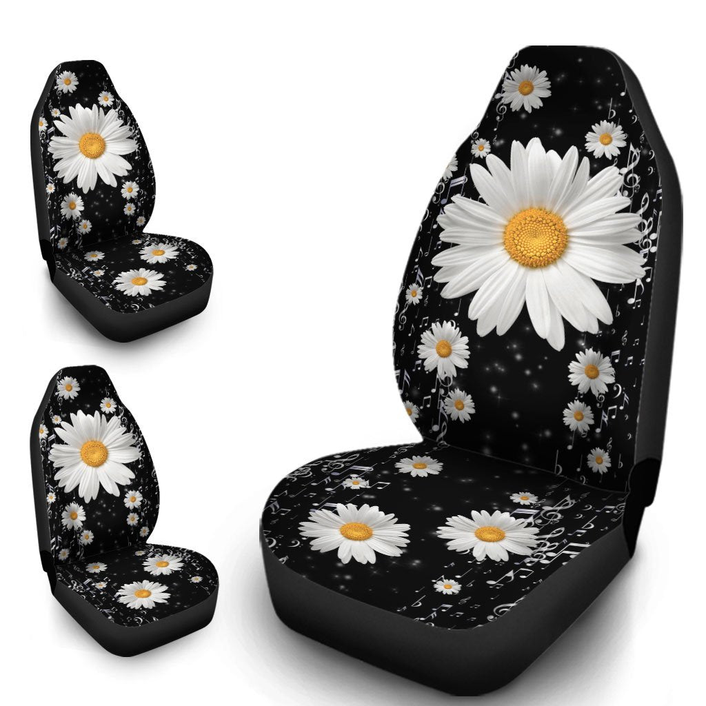 Daisy Car Seat Covers Custom Floral Car Interior Accessories - Gearcarcover - 4