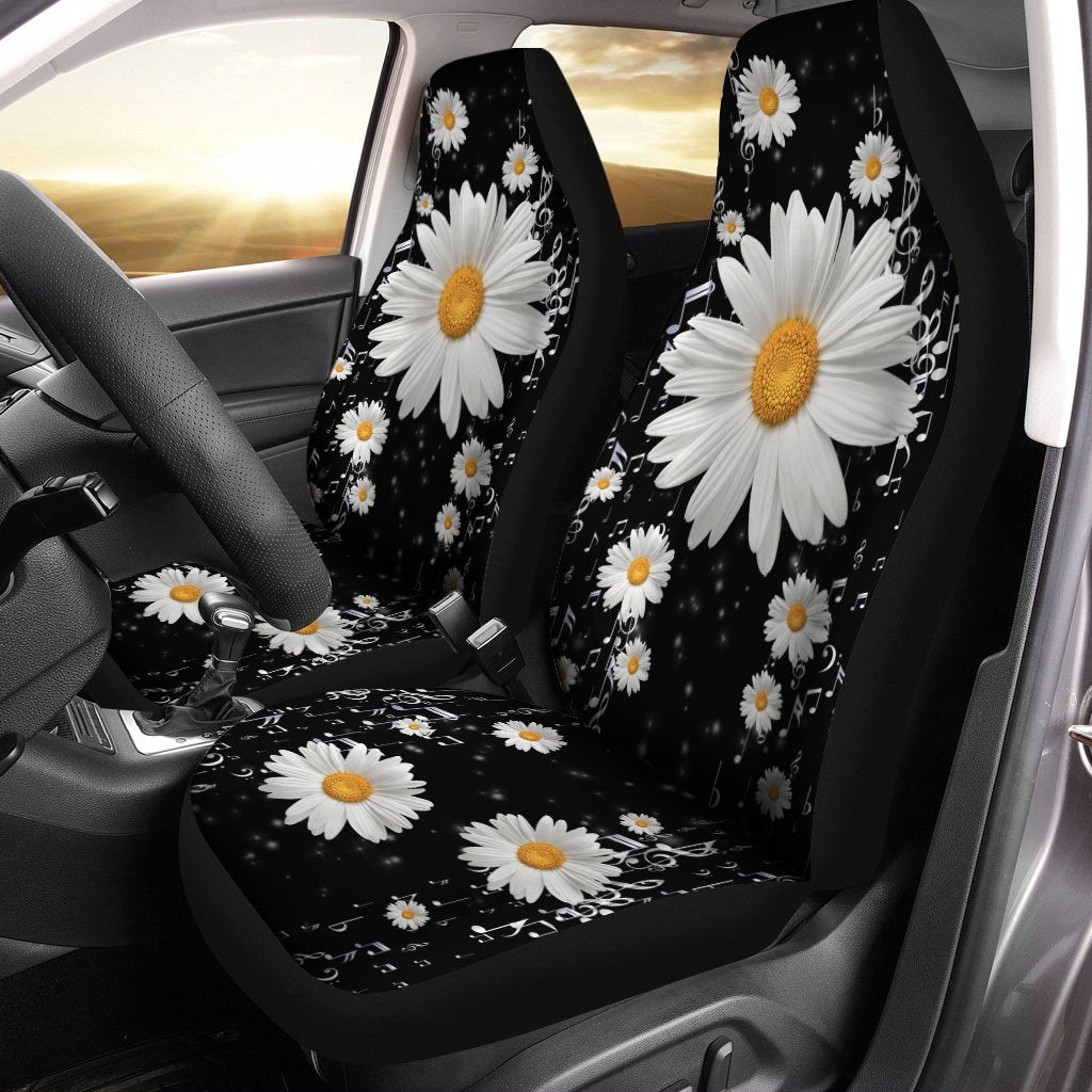 Daisy Car Seat Covers Custom Floral Car Interior Accessories - Gearcarcover - 1