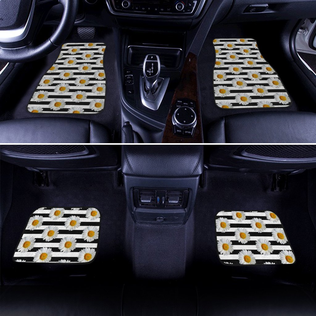 Daisy Flower Car Floor Mats Custom Floral Car Accessories - Gearcarcover - 1