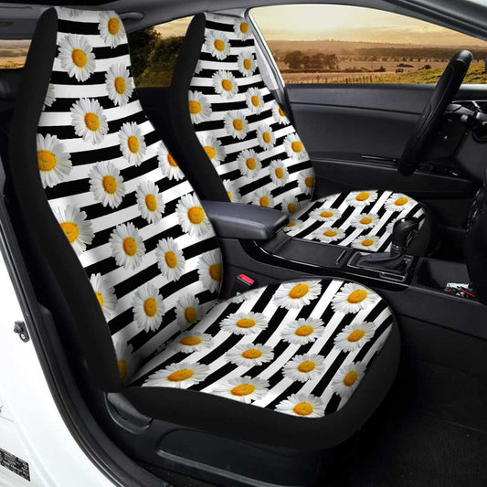 Daisy Flower Car Seat Covers Custom Floral Car Accessories - Gearcarcover - 2