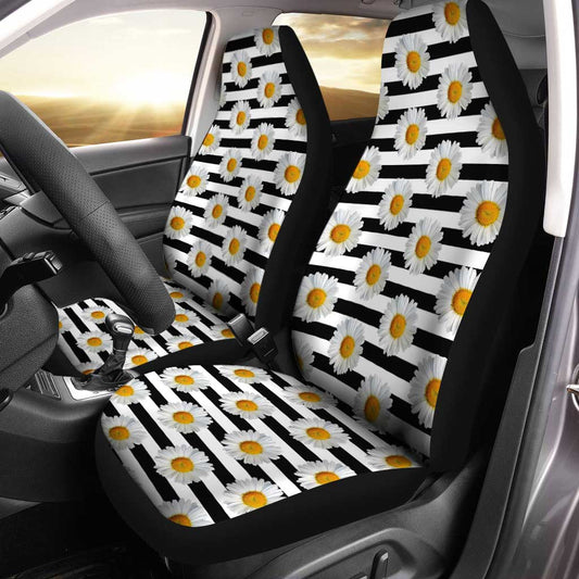 Daisy Flower Car Seat Covers Custom Floral Car Accessories - Gearcarcover - 1