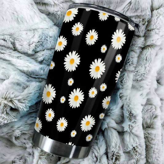 Daisy Tumbler Cup Custom Flower Pattern Car Accessories - Gearcarcover - 1