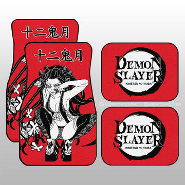 Daki Car Floor Mats Custom Demon Slayer Anime Car Accessories Manga Style For Fans - Gearcarcover - 1