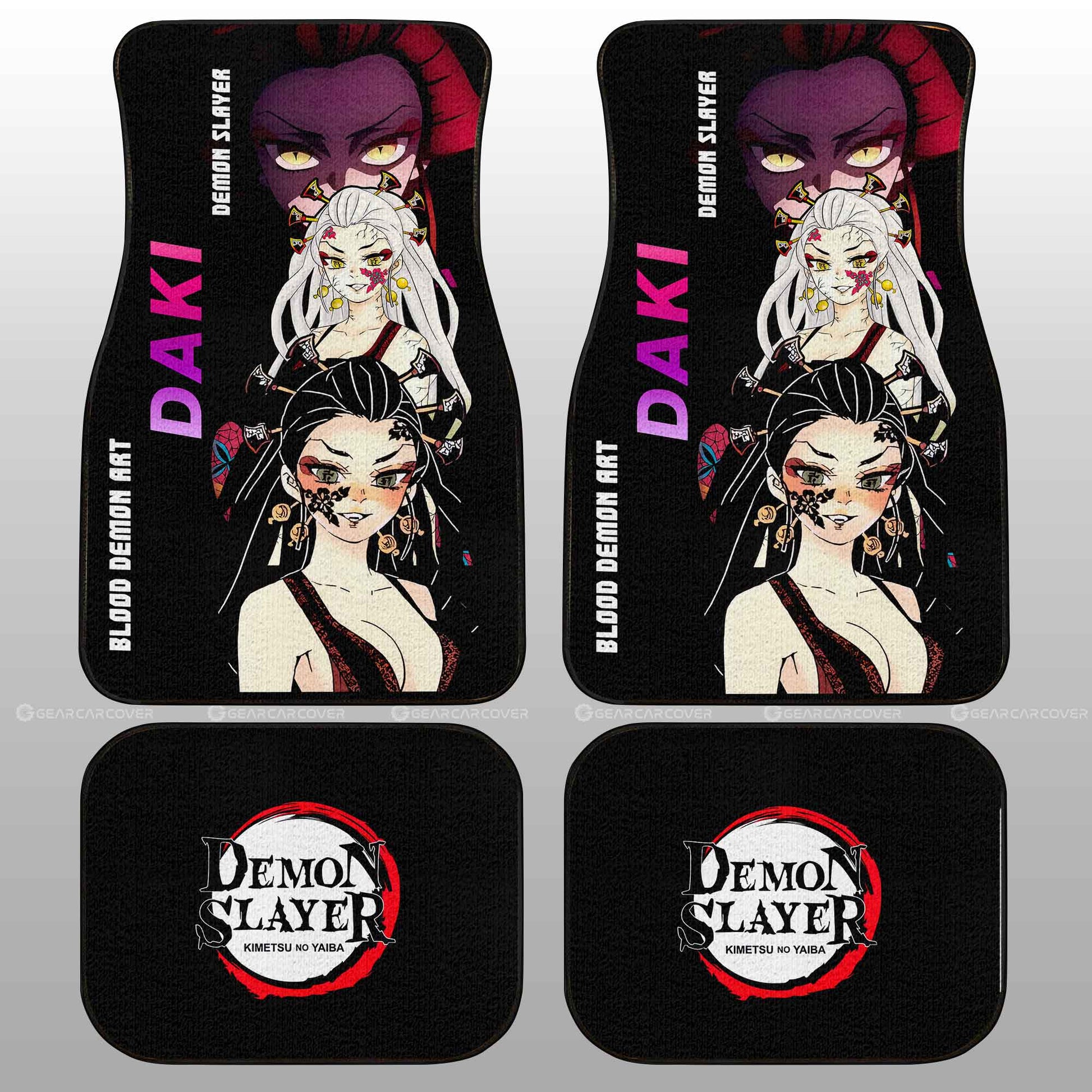 Daki Car Floor Mats Custom Demon Slayer Anime Perfect Gift For Fan - Gearcarcover - 2