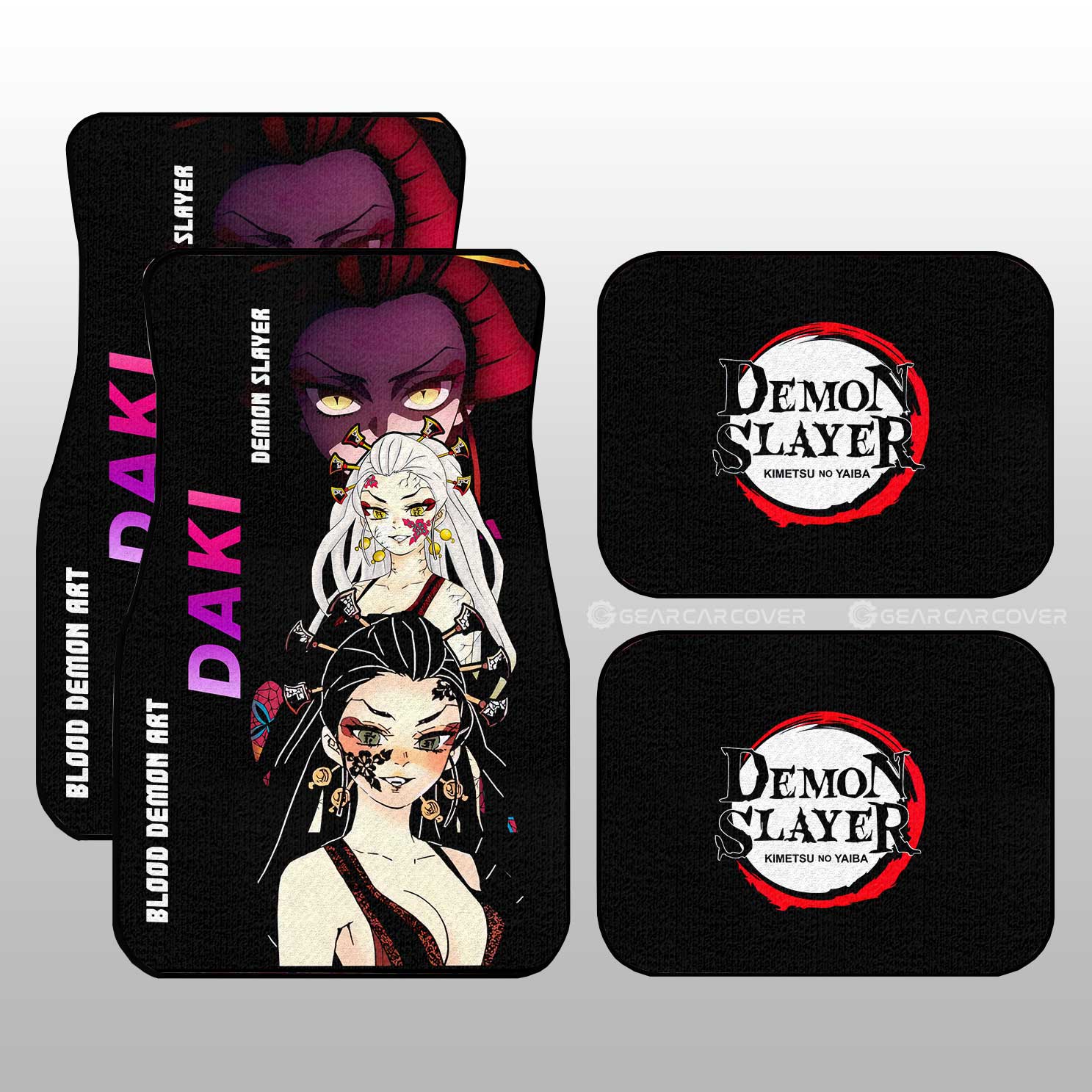 Daki Car Floor Mats Custom Demon Slayer Anime Perfect Gift For Fan - Gearcarcover - 1