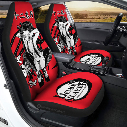 Daki Car Seat Covers Custom Demon Slayer Anime Car Accessories Manga Style For Fans - Gearcarcover - 1