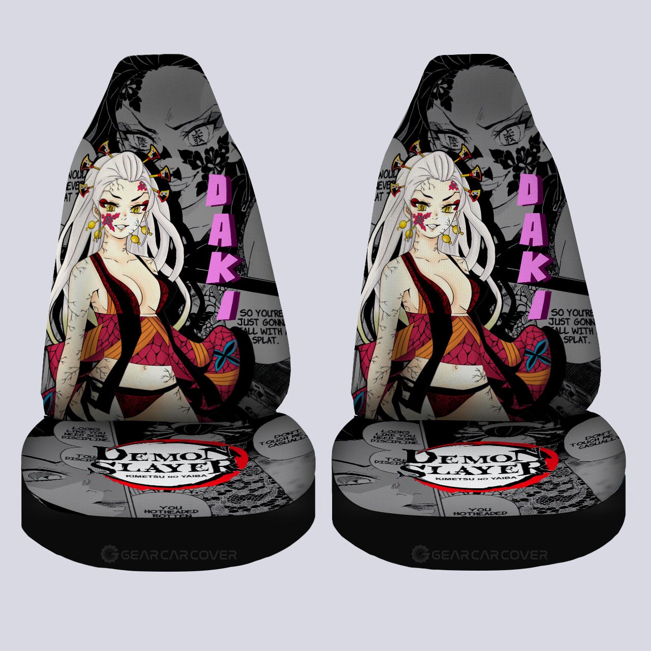 Daki Car Seat Covers Custom Demon Slayer Anime Mix Mangas - Gearcarcover - 4