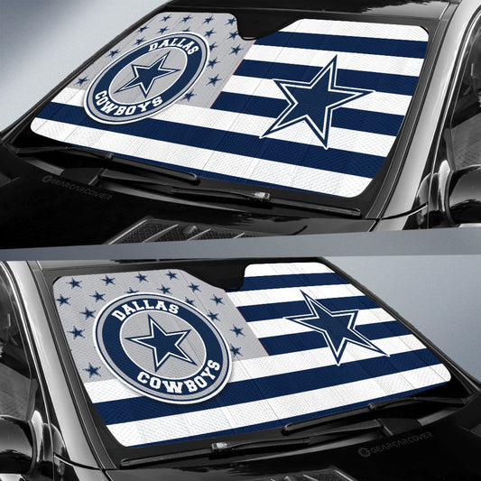 Dallas Cowboys Car Sunshade Custom US Flag Style - Gearcarcover - 2